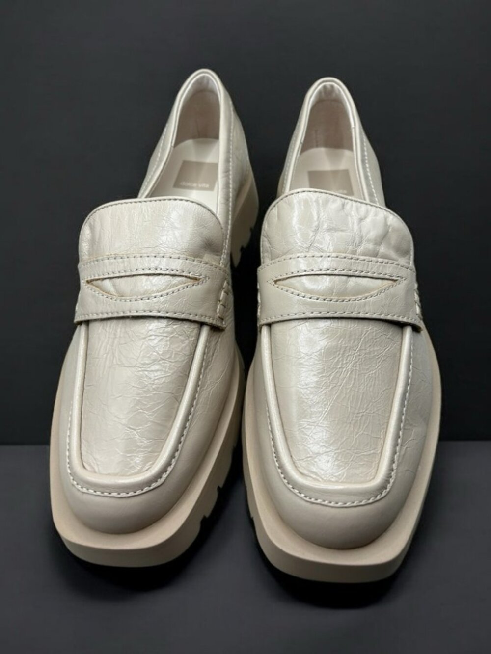 NEW Dolce Vita Leather Lug Loafers - Elias - Sesame -Size 9.5